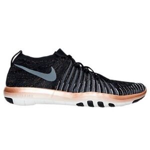 Nike Free Transform Flyknit Running Sneakers Black Gray Lace Up Size 9 Women